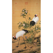 斯米克 艺术瓷 中国画系列 花阴双鹤图
