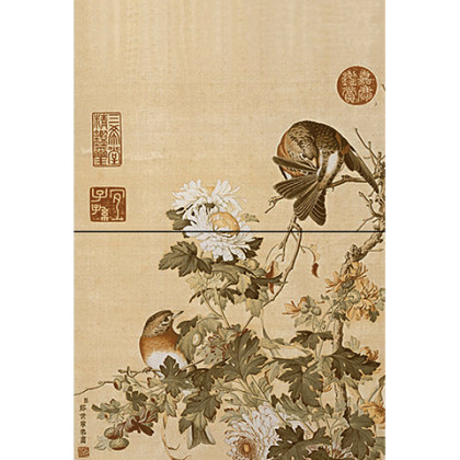 斯米克 艺术瓷 中国画系列 双鹊戏菊