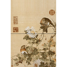 斯米克 艺术瓷 中国画系列 双鹊戏菊