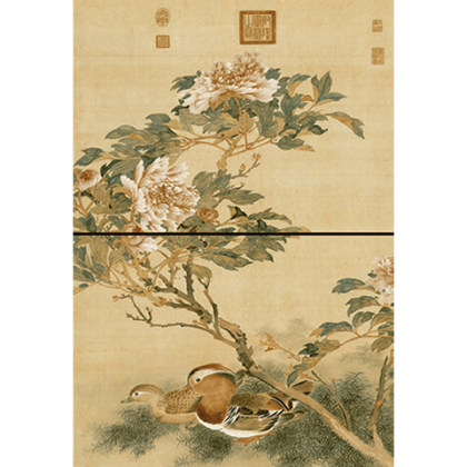 斯米克 艺术瓷 中国画系列 花下双鸳图